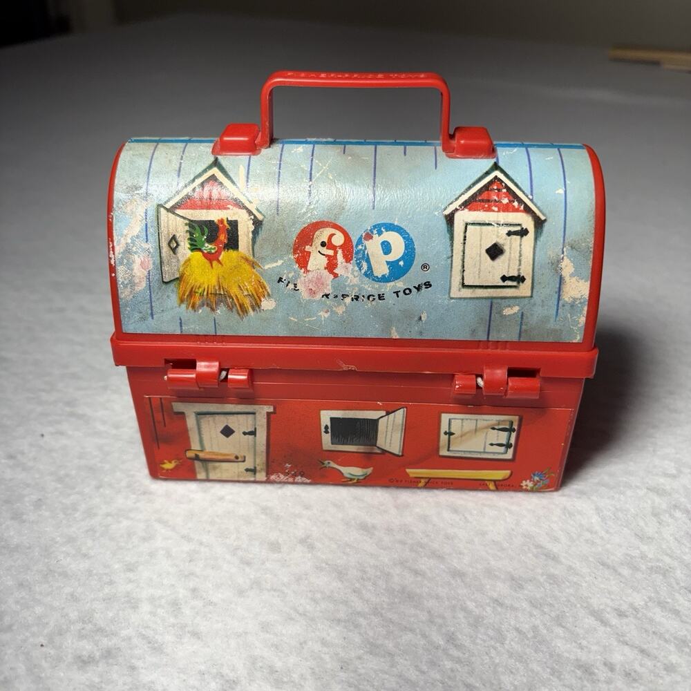 Fisher Price 1962 Vintage 549 Red Toy Barn Farm Mini Lunchbox